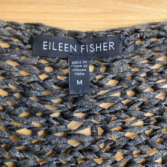 EILEEN FISHER Bronze Shimmer Knotted Open Twist Pullover Size M - Picture 11 of 14